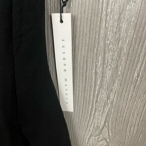 Susana Monaco Square Neck Cap Sleeve Knee Length‎ Dress in Black Size M NWT - Picture 10 of 10